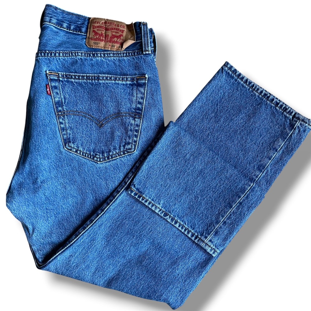 Levis 501 XX Original Fit Mens Jeans 36x30 Medium Wash Blue Button Fly